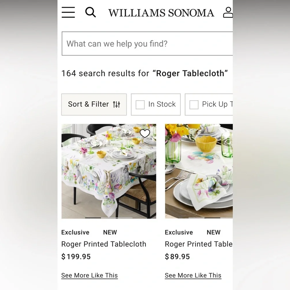 Williams Sonoma Roger Printed Linen Easter Tablecloth 70”x108” NWT